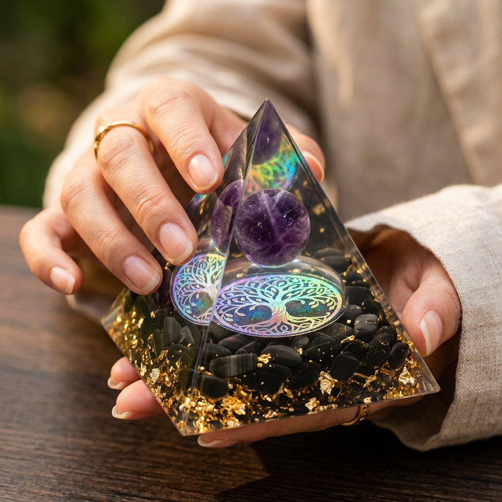 Amethyst Orgonite Pyramid